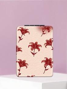 1PC Y2K Series Portable Vanity Mirror, Foldable Lightweight Ultra-Thin Convenient Hand Mirror, Durable PU Leather, Suitable For Multiple Scenarios And All People, Foldable Rectangular Mirror, Pocket Mirror, Fresh Rose Lily Heart Lips Pattern Design, Exquisite Delicate Structure, Durable Reliable Shockproof, Easy To Carry, Handheld Makeup Mirror, 180° Flip Cover, Multi-Functional Mini Mirror, Compact Mirror, Mirrors For Daily Use, Festivals, Birthdays, Valentine's Day - Multicolor - View 6