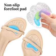 1 Pair - New Multi-Color Honeycomb Silicone Front Palm Pads, High Heel Half-Size Pads Anti-Slip Shock Absorption Front Foot Cushion, Walking Cushioning Pressure Relief, Suitable For Sandals And Shoes - Multicolor - View 8