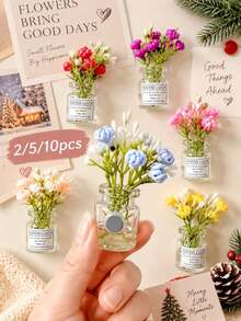 5pcs Mini Vase Magnets - 2026 New Cute Mini Fridge Magnets 3D Vase Fun Fridge Accessories Kitchen Decor (Multi-Color) Holiday Gift - Default - View 7