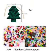 Christmas Tree Shaped Velvet Drawstring Gift Bag Mini Christmas Candy Gift Bag With Pom Pom Decoration Hanging Christmas Tree Decor Gift Bag Holiday Party Packaging Bag Christmas Small Gift Storage Bag Christmas Decoration - Multicolor - View 12