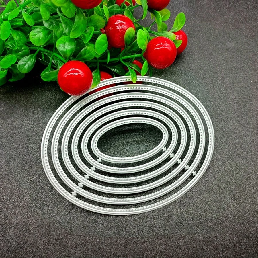 Stitched Edge Nesting Oval Metal Cutting Dies For Scrapbooking Card Making DIY - Oval(11.0*8.7cm) - View 1