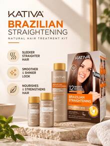 Kativa - Brazilian Straightening Natural Hair Treatment Kit - Hair Straightening Kit - View 2