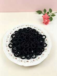 100/300/500pcs/Set Small Women's Rubber Band Hair Ties, Black/Colorful/Coffee High Elasticity Hair Ropes, Multi-Functional Hair Bands And Ponytail Ties, Durable Fashion, Easy To Use, Minimalist Elegant Design, Suitable For Daily Use - Multicolor - View 8