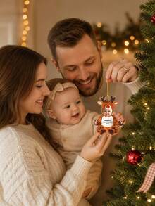 Personalized Baby Photo Christmas Ornament, Custom Name Face Cutout Hanging Decoration, First Christmas Keepsake, Holiday Tree Decor, Custom Picture Gift For Parents And Family, Baby Christmas Memory, Festive Holiday Keepsake, Custom Photo Ornament - Multicolor - View 2