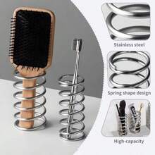 Stainless Steel Toothbrush Holder, Metal Bathroom Accessories, Toothpaste & Makeup Brush Storage Rack, Home Decor - Silver - View 4