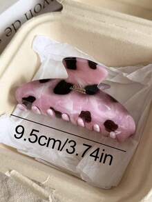 3件/1件裝 女款 9.5cm/3.74in 棕色白色粉色豹紋髮夾 輕量塑料髮夾 時尚百搭 高端優雅 極簡風格 純色髮抓 浴室髮飾 適合日常外出休閒派對通勤海灘度假 髮型馬尾髮束洗臉洗澡化妝穿搭使用 髮飾髮夾 - 彩色 - 查看 2