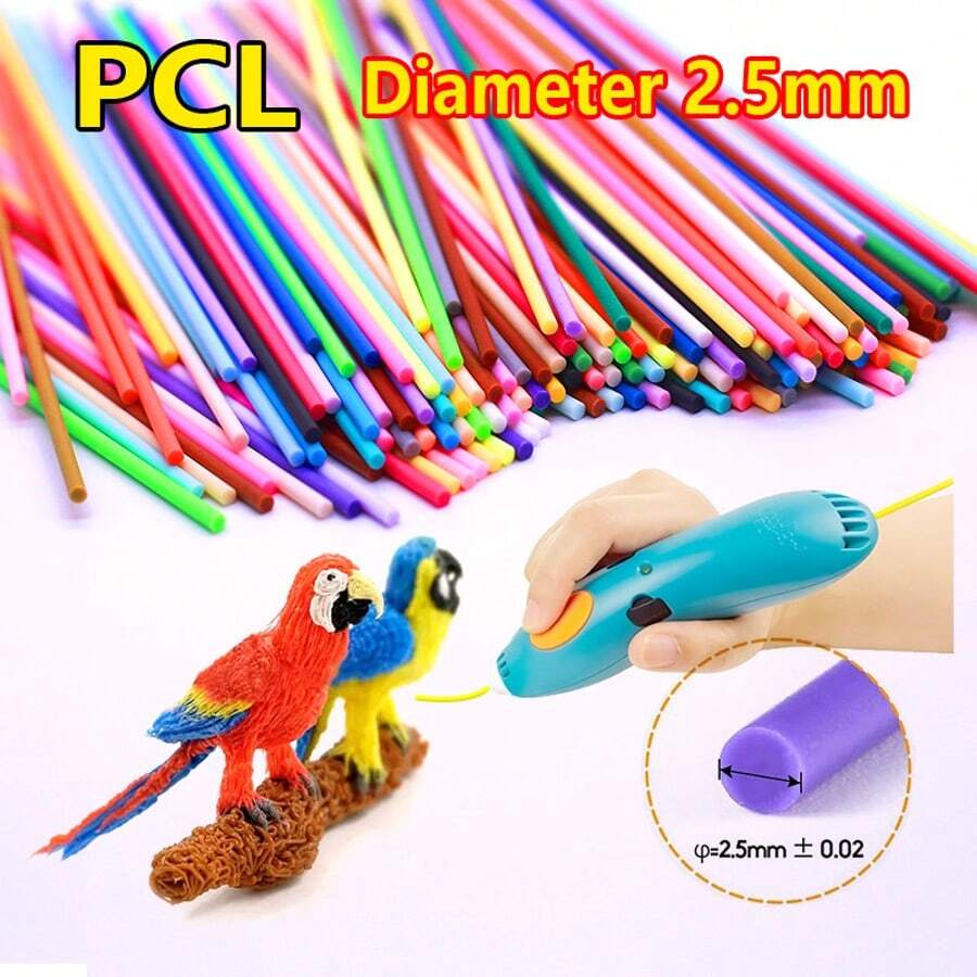 DORMYETIC Low Temperature 3D Printing Filament 2.5mm PCL Pre-Cut 15cm Refill Threads, Bright Colors Non-Repeating, Can Be Combined With Various Sets To Create Creative 3D World, Suitable For Start+ 3D Pen - View 1