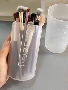 1 buah Tabung Penyimpanan Kuas Makeup Transparan - Tabung Penyimpanan Multifungsi - Desain Teleskopik & Dapat Diatur 6 Tingkat, Tahan Debu & Tahan Air, Dengan Tutup, Tas Tabung Kuas, Dekorasi Rumah, Tas, Ember Penyimpanan Kuas Makeup, Ember Kuas Teleskopik, Kotak Pensil Alis Tahan Debu, Portabel untuk Perjalanan dengan Tutup, Kotak Penyimpanan Kapasitas Besar yang Dapat Diperpanjang - Clear - View 3