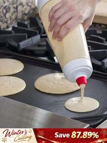 2pcs Anti-Tilt Pancake Batter Squeeze Bottles With Mixing Balls, Suitable For Cupcakes, Pancakes And Crepes, Graduated Kitchen Tools, Hand-Shaken Mixing Bottles, Batter Dispenser, Auction Container, Syrup Dispenser, Cream Mixing Dispenser, Camping Essentials, Kitchen Decor, Kitchen Accessories, Kitchen Supplies, Home Accessories, Kitchen Storage Supplies, Camping Essentials, Holiday Essentials, Kitchen Essentials, Kitchen Decor And Accessories, Home Essentials, College Essentials - Multicolor - View 2