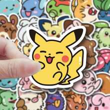 1set/53pcs Cute Chibi Stickers, Adorable Cartoon Characters. Perfect For Water Bottles, Laptops. Easy Peel, No Sticky Residue.(Stochastic Style) - Multicolor - View 4