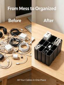1 buah Organizer/Baki Kabel USB Tugas Berat 22 Slot, Kotak Penyimpanan Kabel Meja, Bahan Plastik, Organizer Aksesori Elektronik Penting, Cocok untuk Organizer Kabel Laci Meja Rumah dan Kantor, Alat Penyimpanan Rumah Praktis, Halloween, Musim Wisuda, Natal, Hadiah Organizer/Baki Kabel Terbaik - MultiWarna - View 4