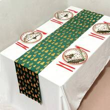 1pc Christmas Table Runner Multicolor Luxury Seasonal Winter Dining Table Decor Coffee Table Decor Suitable For Home Kitchen Restaurant Party Holiday Indoor Outdoor - Multicolor - View 1