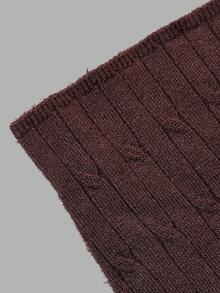 DONICY Women's Dark Brown Collar Half Button Sleeveless Ribbed Knit Sweater Midi Dress, Slim Bodycon Pencil Dress For Spring Fall Daily Wear - Coffee Brown - View 5