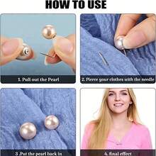 3/6/12/15Pcs Faux Pearl Waist Buckle, Jeans Waist Adjuster, Skirt/Clothing Waist Buckle, Collar Anti-Exposure Button - Multicolor - View 9