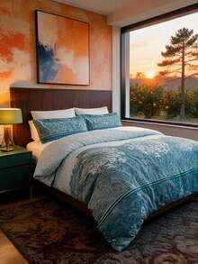 Always Home- Duvet Set - Cozy Set With Pillow - Blue - View 2