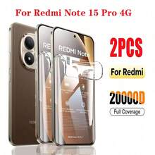 2pcs Hydrogel Soft Film Screen Protector For Redmi Note 15 /15 Pro/15 Pro+ Series, Full Coverage Soft Film, Anti-Scratch TPU Screen Protector, High Definition Transparent Protective Film - Clear - View 2
