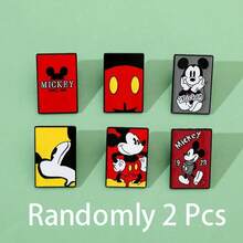 Disney 2 buah Bros Enamel Vintage Mickey Mouse Lucu, Pin Kerah Logam Tikus Kartun, Cocok untuk Pakaian, Tas, Dekorasi, dan Hadiah - R - View 13
