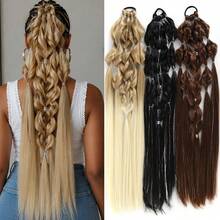 1 buah/2 buah Ikat Rambut Ekor Kuda Gelombang Dalam Pelangi, Ekstensi Rambut Keriting Sintetis Warna-warni, Dekorasi Gaya Rambut Wanita untuk Pesta Festival - MultiWarna - View 3