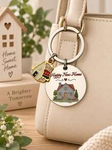Housewarming Key Ring Happy New Home House Charm Gift For New Homeowner - Multicolor - View 4