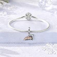 1Pc Winter Lifestyle Dangle Charm Collection Silver Color Enamel CZ Animal Fashion Daily Item Beads Charm For Bracelet Necklace Jewelry Making Gift - Silver - View 4