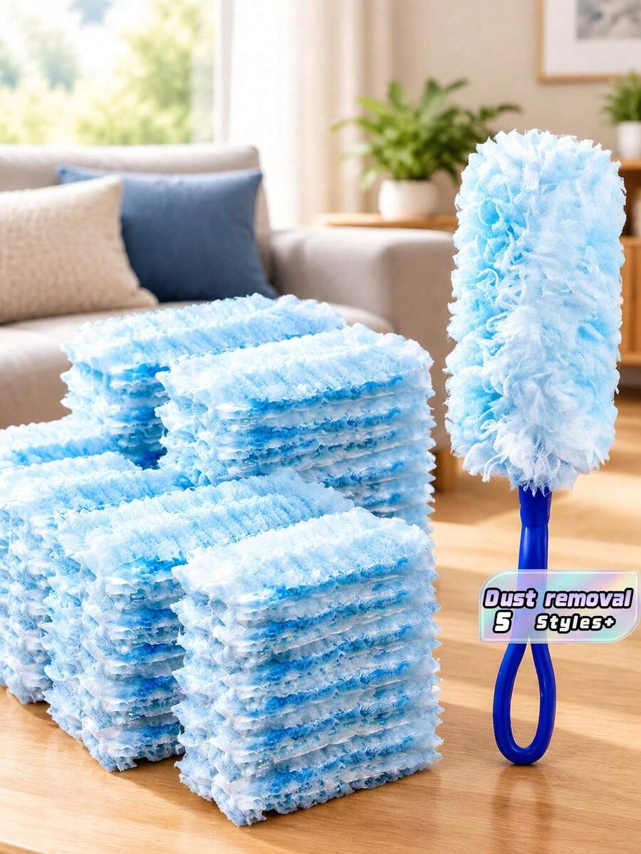 10-In-1 Reusable Duster Set With Replaceable Brush Heads, Handheld Dust Cleaner For Home, Furniture, Electronics, Blinds, Fans - Static-Free Dusting Brush Refill Kit