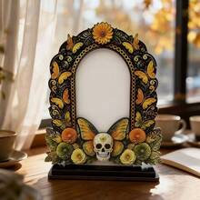 Day Of The Dead Wooden Photo Frame Decor, Memorial Holiday Atmosphere Decoration, Family Photo Album Ornament - A - View 1