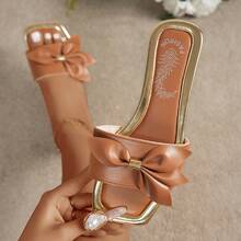 Women's New Bow Fashion Bow Slippers Beach Spring Summer - Brown - View 5