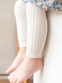 5 Pairs Solid Color Baby Vertical Stripe 9/10 Length Warm Tights - Multicolor - View 4