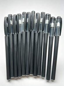 12pcs/Set Random Ballpoint Pens, Retractable Design, Multiple Patterns, Minimalist Printed Pens, Suitable For Weddings, Parties, Daily Use, Gifts, Perfect Valentine's Day Gift For Friends And Family - A - View 11