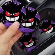 Hasbro 2pcs/Set Gengar Pokémon Car Cup Holder And Door Slot Mats, Cartoon Car Interior Anti-Slip Storage Mats - Purple Anti-slip Car Mat - View 4
