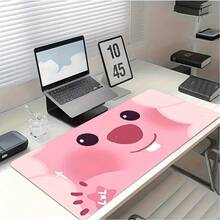 Cute Cartoon Pink Beaver Gaming Mouse Pad, 1pc - With Non-Slip Rubber Base, Easy To Clean, Perfect For Office, School, Home Decor, Desk Mat, Ideal Gift For Fans And Friends - View 3
