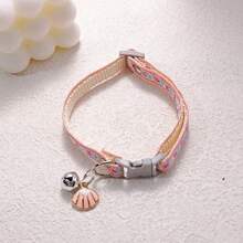 2pcs Pet Collar With Flower/Paw Print Pendant, Adjustable Dog Cat Holiday Gift - Multicolor - View 10