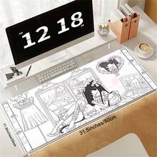 Cute Musical Note Wing PU Leather Desk Mat, Large Anti-Slip Mouse Pad, White Polka Dot Pattern Table Protector, Waterproof Keyboard Mat For Office Gaming Desktop Decor, Aesthetic Kawaii Table Pad For Girls - View 5