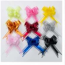 1/5/10pcs Organza Ribbon Bows, Handmade Gift Wrapping Ribbons, Colorful Decorative Ribbons For Festivals, Parties, Weddings, Wedding Car Decoration - Multi-color - View 9
