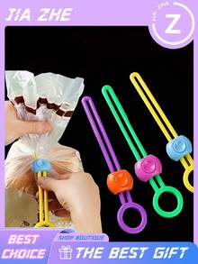 1/3/6/12 Pack Three-Color Snack Fresh-Keeping Ties, With Creative Food Sealing Buckle, Cable Organizer, Kitchen Storage And Fresh-Keeping Tool - Multicolor - View 9