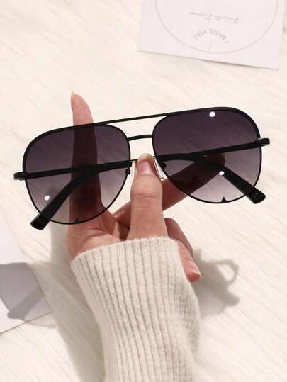 1 paire de lunettes de mode pour femmes style INS avec monture aviateur, mélange parfait de style moderne et de charme vintage, convient pour les tenues de vacances, les fêtes, la vie quotidienne, s'adapte à toutes les formes de visage