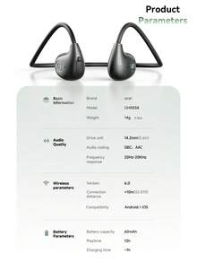 Acer OHR834 Open-Ear Wireless Earphones With Air Conduction Technology, Bluetooth 6.0 Chip, Built-In 60mAh Battery, Up To 12 Hours Battery Life. Compatible With IOS And Android Mobile Operating Systems. - View 11
