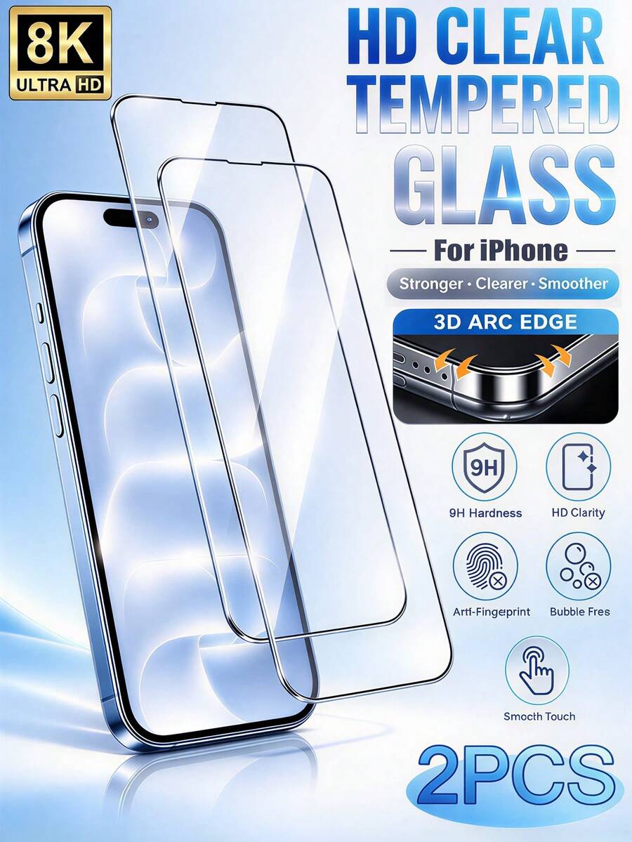 Mr. War Gorilla 2pcs Phone Screen Protector, Full Coverage Design, Seamless Fit, High Definition Lossless Image Quality, Smooth Edges, Premium Adhesive, Durable And Not Easy To Peel Off. Tempered Glass Material, Resistant To Damage, No Case Interference, Compatible With Most Phone Cases. Compatible With IPhone Duo/18promax/18pro/18/17E/17 Pro Max/17 Pro/17Air/17/16e/16 Pro Max/16 Pro/16 Plus/16/15 Pro Max/15 Pro/15 Plus/15/14/13/12 And Other Models