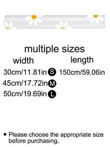 1/2 Roll Daisy Kitchen Cabinet Shelf Liner, Non-Adhesive Thin Small Drawer Liner, Anti-Slip Small Refrigerator Mat, EVA Waterproof Small Refrigerator Mat Cabinet Liner Simple Placemat - Multicolor - View 10