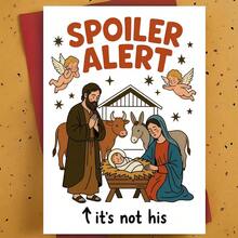 1PC Christmas Nativity Greeting Card, Featuring Mary, Joseph And Angel, Perfect For Holiday Greetings, Family Friends And Holiday Celebrations, With Humorous Envelope And Card - A - View 1