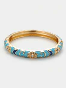 Sorayune Enamel Craft Colorful Cloud Bracelet, Vintage Asymmetric Dyed Twisted Bangle, Fashionable Versatile - Multicolor - View 8