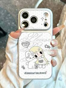日韓風秋季兔子手機殼，適用於 iPhone 18 Pro Max、Apple 16 Pro、17、15 Plus、14、13、12、11，大窗卡通皮革全包覆保護套，女款時尚手機殼 - 彩色 - 查看 3