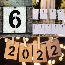 Curb Stencil Kit 0-9 Address Number Stencils, 20Pcs Reusable 14 Mil Mylar Plastic Templates For Painting On Road, Wall, Wood, Mailbox - Number 4 Letter Stencil Set - View 4