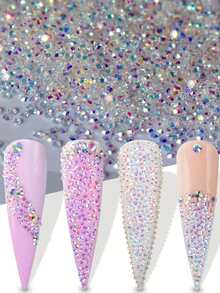 2026 New Packaging Mini Transparent Nail Rhinestones Crystal Nail Gems For Shoes, Clothes, Cosmetics, Bags, Nail Art & DIY Accessories Decoration - Clear - View 3