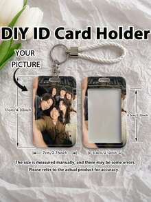 1pc Custom Photo Id Holder, Double-Sided Personalized Design, Custom With Your Photo, Suitable For Student ID, Work Badges, Public Transport Passes. - Multicolor - View 6