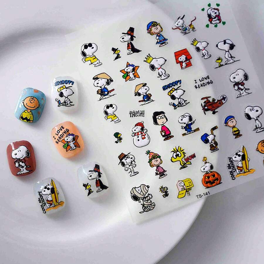 1 buah Stiker Kuku Lucu, Berbagai Pola Kartun. Tipis dan Fleksibel dengan Perekat Mandiri. Mudah untuk Seni Kuku, Sempurna untuk Membuat Desain Kuku yang Cantik. (Gaya Acak) - MultiWarna - View 1