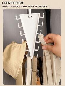 V-Shaped Wardrobe Storage Hanging Rack | 12 Hooks Large Capacity | 360° Rotating Space-Saving - Multicolor - View 9