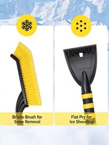 Detachable Car Windshield Ice Scraper, Ergonomic Foam Handle Snow Removal Tool, Extendable Aluminum Pole Snow Shovel Set Suitable For Cars, Trucks 1PC - 2-in-1 Snow Removal Shovel - View 6