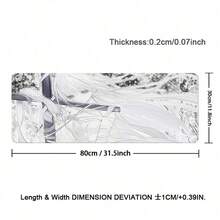Y2k Art Anime Girl PU Leather Desk Mat, Large Waterproof Anti-Slip Mouse Pad, Retro Manga Table Protector, Washable PU Table Cover, Elegant Long Hair Girl Desktop Decor For Work & Gaming Room - View 15