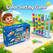 10pcs Color Sorting Stacking Pillars Educational Desktop Game, Birthday Christmas Easter Party Small Gift Box, Holiday Gift, Prank Toy, Logical Thinking Competitive Leisure Toy - Multicolor - View 2
